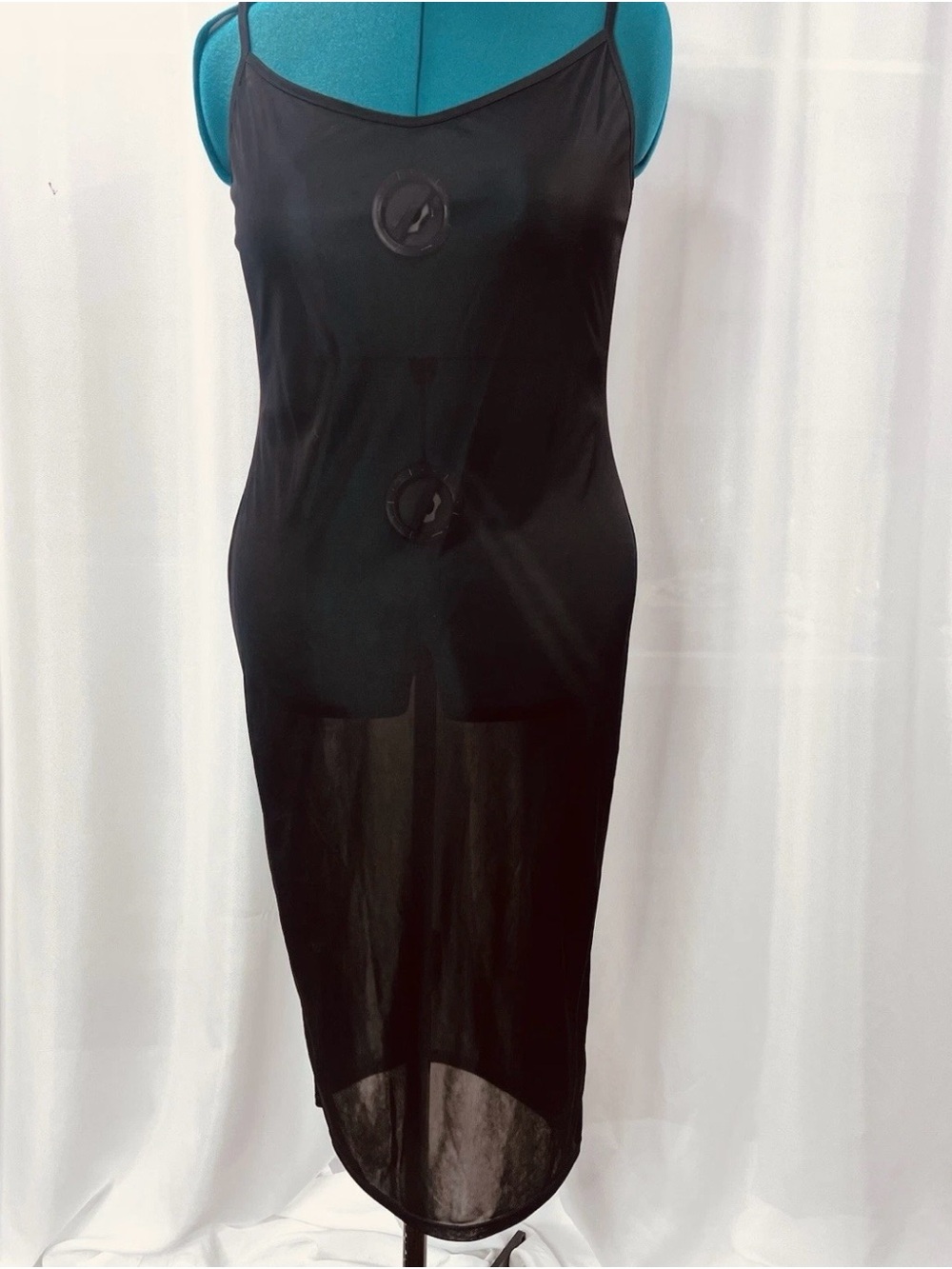 ASOS Curve Black Sheer Midi Slip Dress (please note says two piece but only one)
